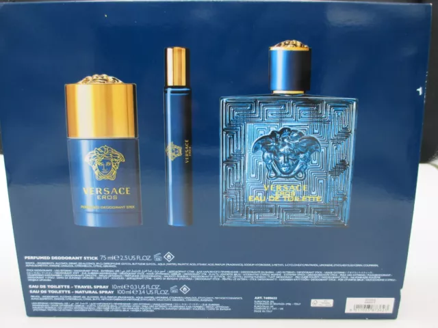 Versace Eros Coffret 3P Edt Vap. 100 Ml+Deodorant 75 Ml+Edt Vap.10 Ml  Blister