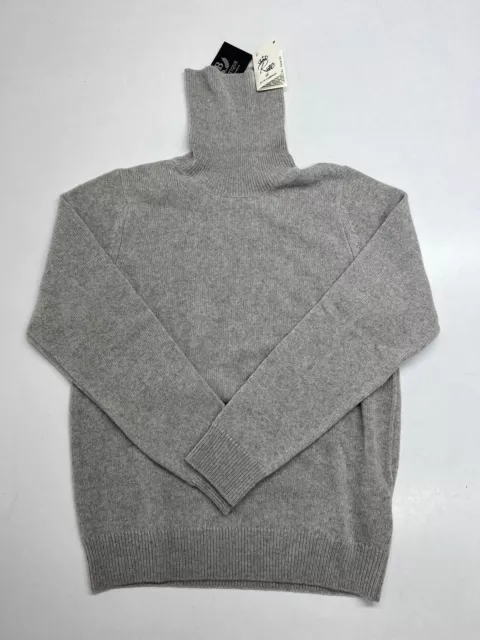 Maglione 100% Puro Cashmere Uomo Men Re Di Cashmere Taglia S Grigia Nuova