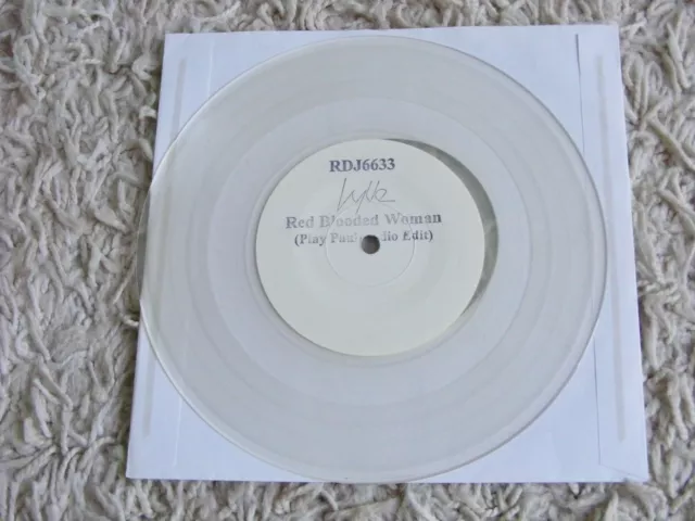 Kylie Minogue 7 Clear Vinyl PROMO Red Blooded Woman 50 CopiesTest pressing REMIX