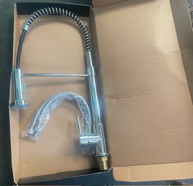 Modern Monobloc Kitchen Mixer Tap Pull Out Hose Spray Single Lever Chrome
