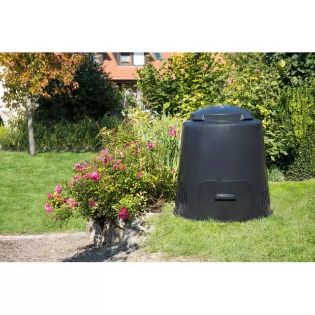 Garantia ECO Komposter 280 Liter schwarz mit Deckel ohne Boden 84 x Ø 79 cm