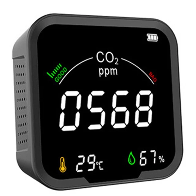Testeur Dioxyde De Carbone 3 En 1 S8601 - Moniteur Air Intérieur CO2, Température Et Humidité