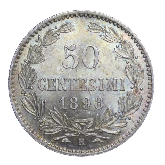1898 Rep San Marino Coin Cent. 50 Silver MF103898