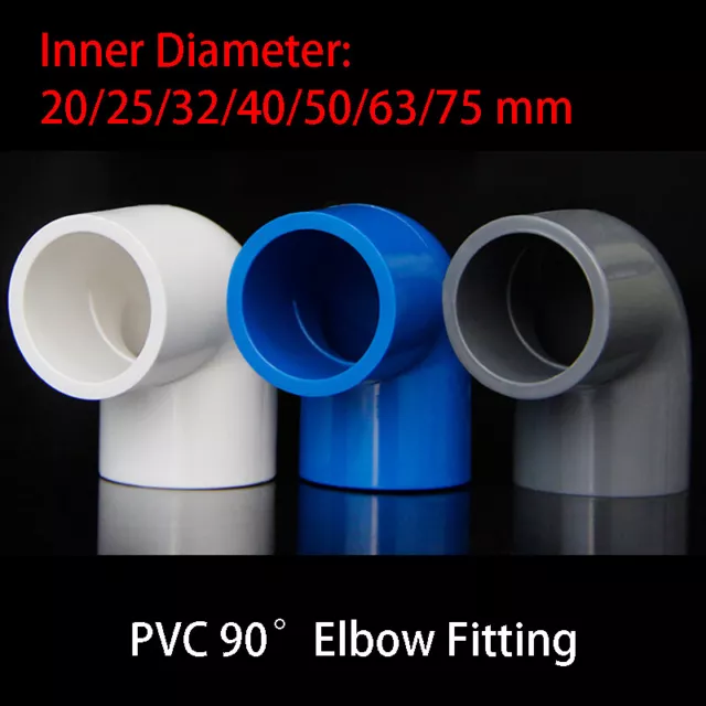 20mm~75mm PVC Metric Plumbing Fittings Pipe Aquarium Fish Tank Pond Solvent Weld