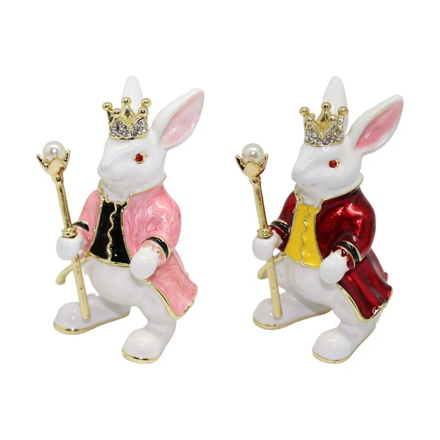 Statue de lapin boîte à bijoux porte-boucles d'oreilles boîte-cadeau à
