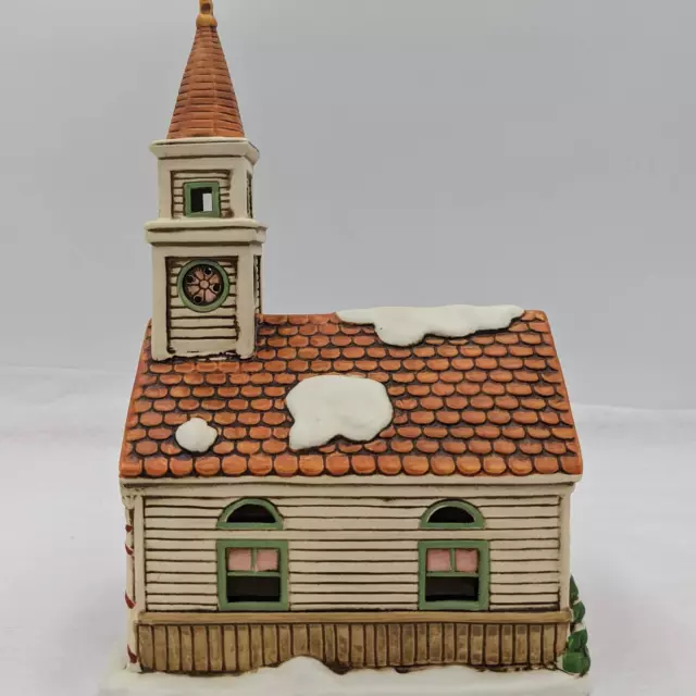 Lefton Vintage Fellowship Church 1989 07334 Christmas Village Colonial W/Box