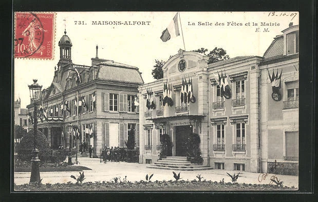 CPA Maisons-Alfort, La Salle des Fetes et la Mairie 1907
