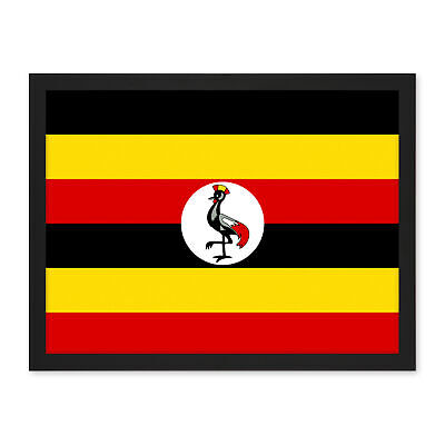 Póster de Uganda Banderas Mundiales País Enmarcado Arte Imagen Impresión 18X24