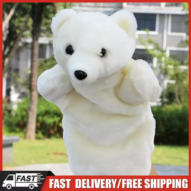 Cute Polar Bear Hand Puppet Baby Kids Developmental Soft Doll Plush Toy DE