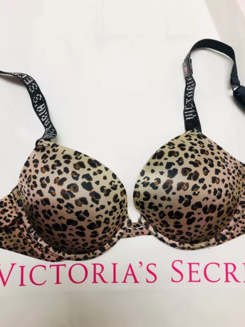 Victoria's Secret Sexy RHINESTONE Shine Strap Push Up Bra Thong Set Smooth  Red