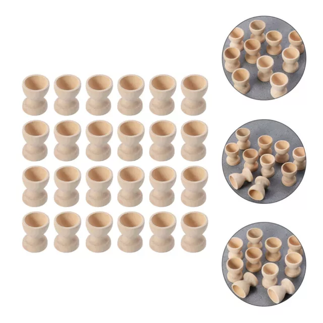 24 Piezas Huevo Maderas Huevo Portahuevos Pascua Primavera Pascua Fiesta