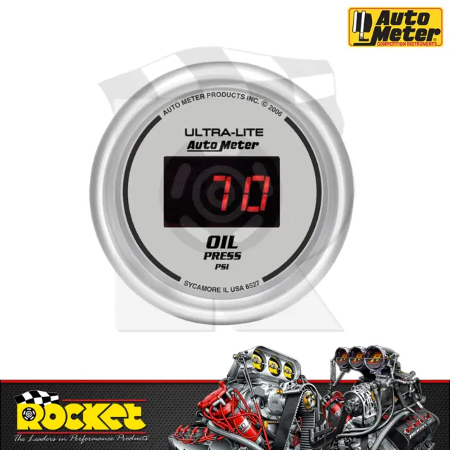 Auto Meter Ultra-Lite Digital 2-1/16 Oil Pressure Gauge 0-100PSI - AU6527