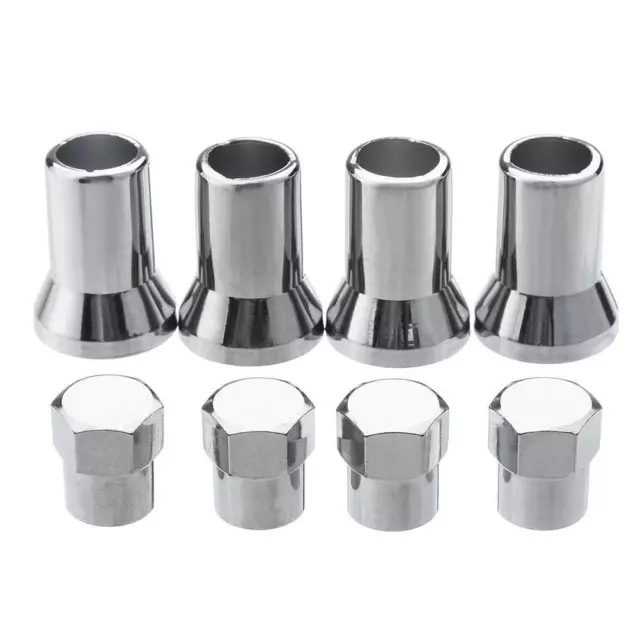 4pcs TR413 Chrome Car Truck Tire Wheel Tyre Valve Stem Hex Caps w/ Sleeves