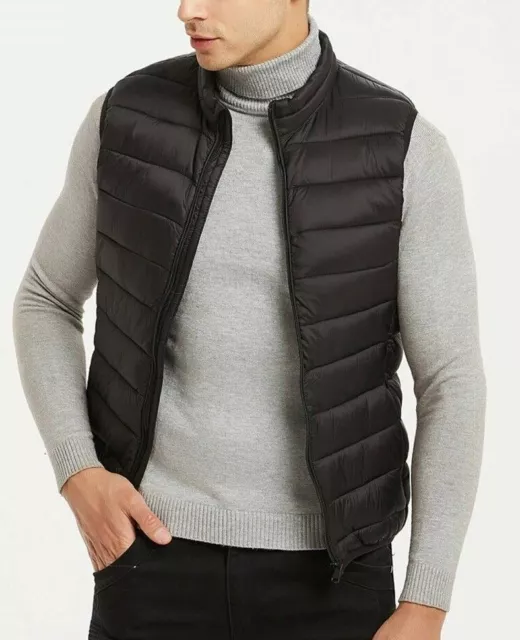 Giubbotto uomo piumino invernale giubotto smanicato gilet giacca nero da 2XL XXL 5