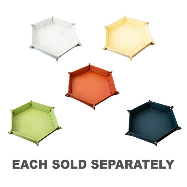 Plateau à Dés Hexagonal Pliable En Cuir Synthétique - Rangement Et Jeu De Société - 11