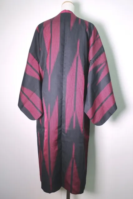 8758A1 Silk Vintage Japanese Kimono Haori Jacket Yabane 2