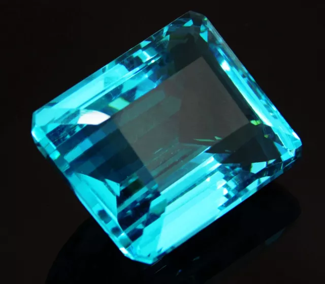 77.00 Ct Natural Neon Blue Paraiba Tourmaline Emerald Cut Loose Gemstone