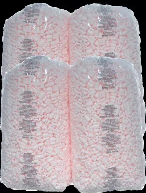 4 bags Packing Peanuts 14 Cu Ft Lot 4 x 3.5 Cu Ft Bags Pink Anti Static Shipping