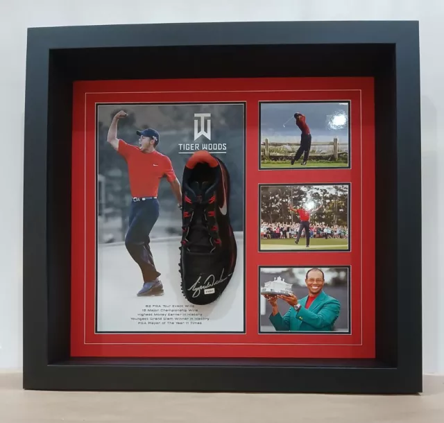 Tiger Woods Personally Signed Golf Spike Authenticated Framed and Presented AAA