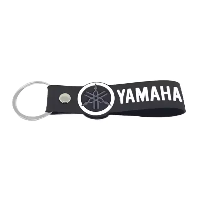 Porte Clé Pour Yamaha Tout Vélos Noir Gris Caoutchouc Porte-Clés #B330