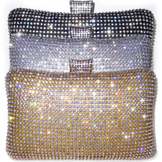 POCHETTE CERIMONIA CRISTALLI oro argento nero borsa elegante a mano D0394 D0858 EUR 29 99 PicClick IT