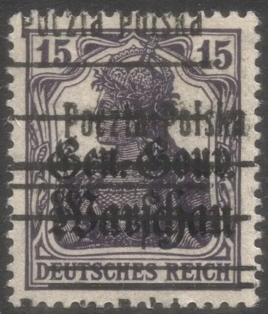 Poland,"Poczta Polska" o/p on germania stamps,# 11 with a double overprint