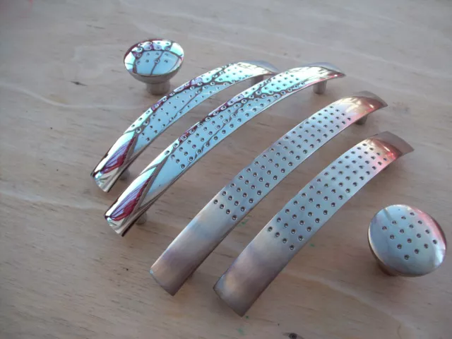 1 x POIGNÉES ET BOUTONS D'ARMOIRE DE CUISINE EN NICKEL CHROME MAT