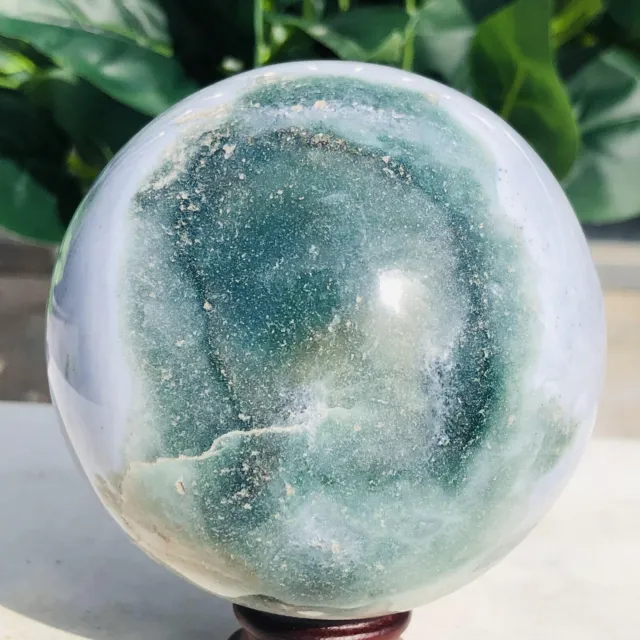 721g Natural Ocean Jasper Ball Quartz Crystal Geode Mineral Specimen Healing