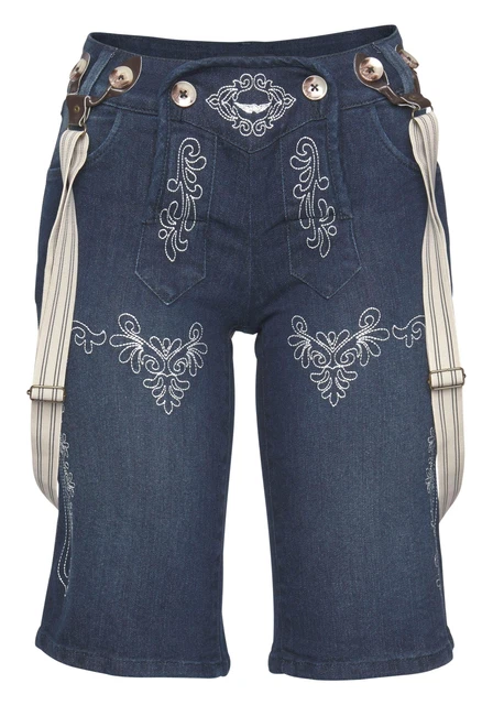 Trachtenjeans Jeansbermuda Schmelchen rinsed blau Arizona
