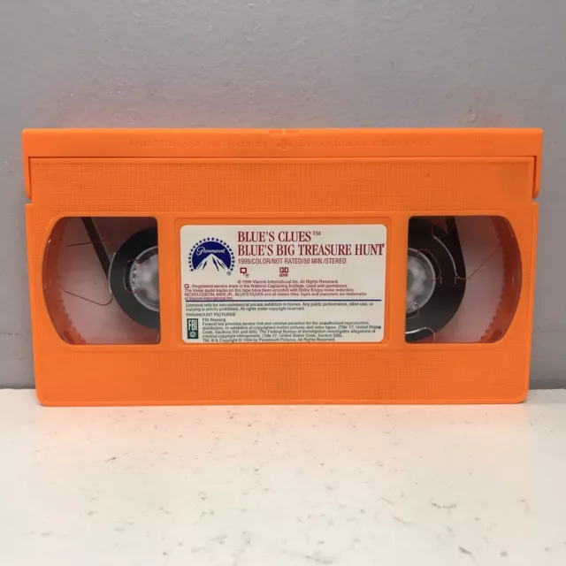 NICK JR BLUE’S Clues Big Treasure Hunt VHS Video Tape Only Nickelodeon ...