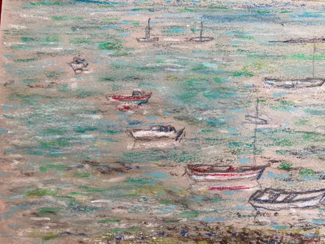 Peinture PASTEL Impressionniste La Grève Amer Île Molène Finistère Coté Akoun 3