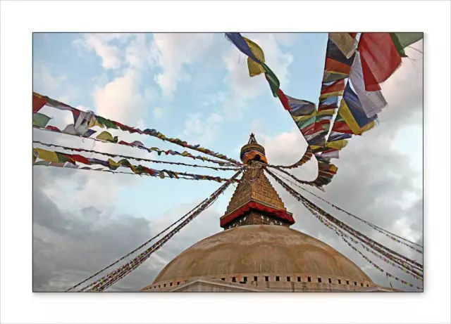 25 Tibetan Buddhist Prayer Flag 5"x6"  Wind Horse Om Handmade Nepal FAIRTRADE