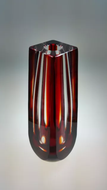 bohemian exbor glass vase by pavel hlava