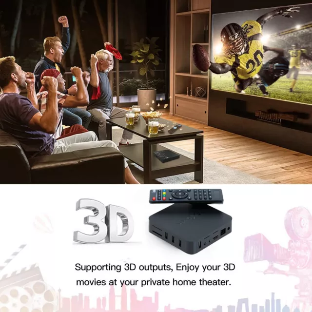 2023 MXQ Pro 4K Streamer UHD Wifi Android Quad Smart TV Box Media Player Lot 8GB 3