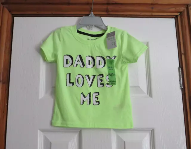 T-shirt Primark ragazzi papà loves me - età 18-24 mesi