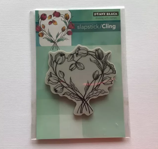 Penny Black Slapstick / Cling Rubber Stamp - Entwined - Heart Wreath