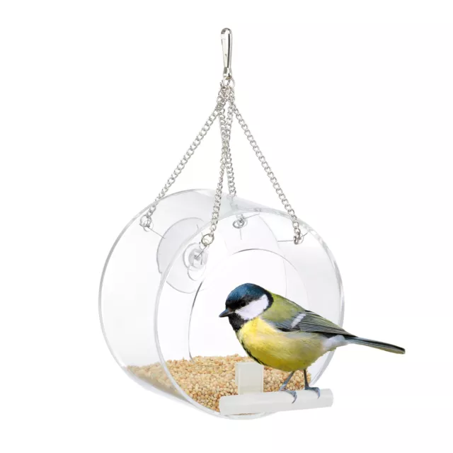 Vogelfutterhaus transparent, Vogelhaus für Fenster, Vogelfutterstelle Kunststoff