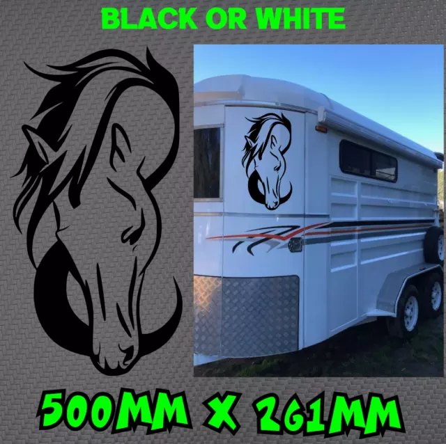 Horse Head Large Sticker Car Decal Float Trailer Country Ute Outback 4x4 Vinyl