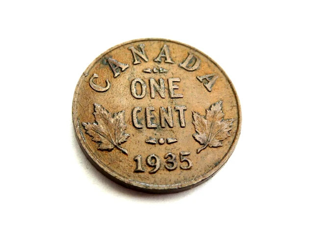 Canada 1935 Km#28 1 Cent Very Fine Condition 1050745/746