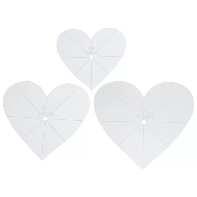 Kits de reglas de costura de acrílico 3 piezas herramientas de acolchado en forma de corazón