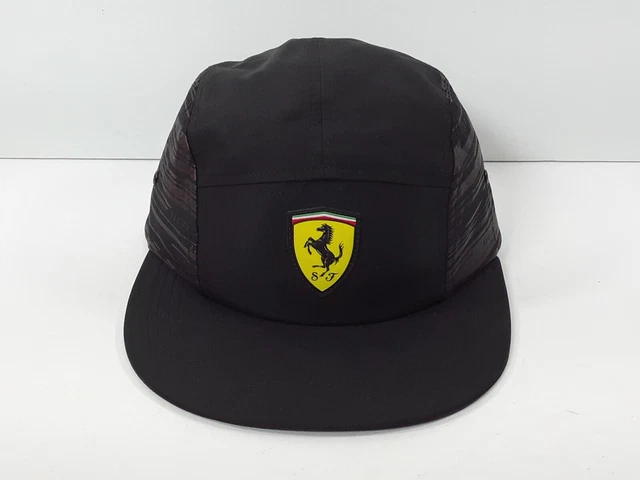 Puma FERRARI RACE RIDER CAP Scuderia Formula F1 Hat BLACK Bungee Back ADULT
