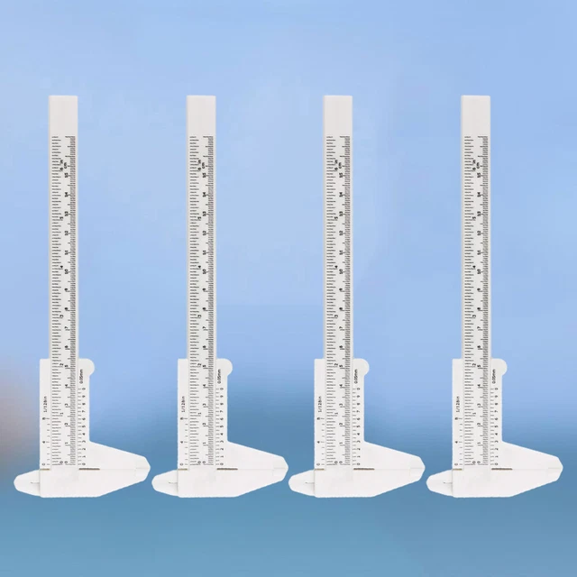 4Pcs Plastic Mini Vernier Caliper Metric Portable Sliding Pocket Caliper Ruler