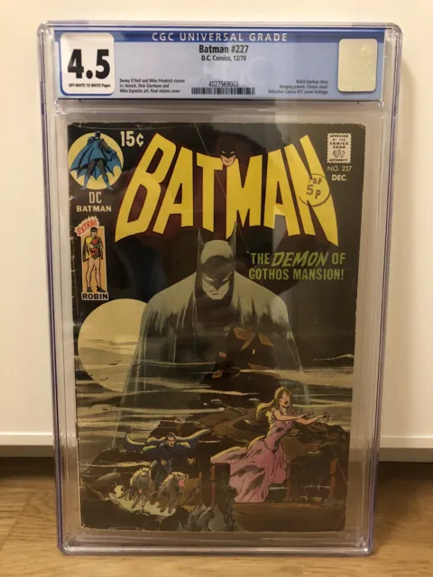 Batman 227 - CGC 4.5 - OW/W - DC Silver Age Key Classic Swipe Cover Neal Adams