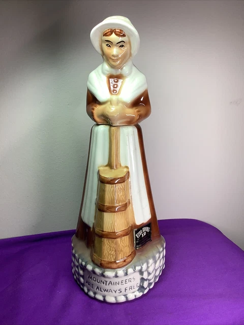 1972 Heritage China EZRA BROOKS Decanter Woman Churning Butter         #254