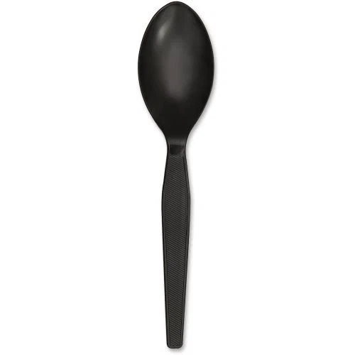 Genuine Joe Heavyweight Spoon, Textured, Black, 1000 Spoons (GJO30405)