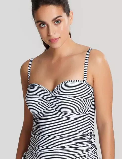 Swimwear Tankini Beach Panache Anya Stripe Bandeau Tankini Top SW0891 Black/Whit