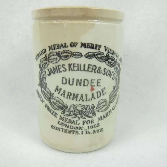 Antique 1910-20s Dundee Marmalade James Keiller & Sons Stoneware Crock England