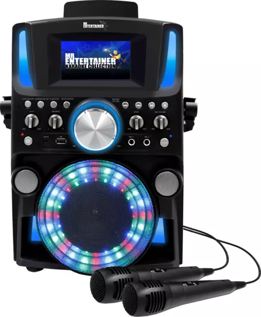 Groovebox Bluetooth CDG Karaoke Machine SCREEN/RECORD/LIGHTS/MICROPHONES REFURB