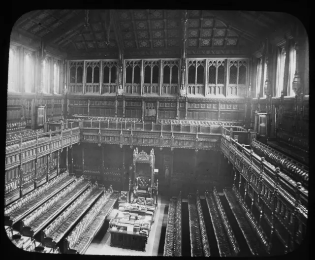 ANTIQUE Magic Lantern Slide HOUSE OF COMMONS WESTMINSTER LONDON C1890 PHOTO