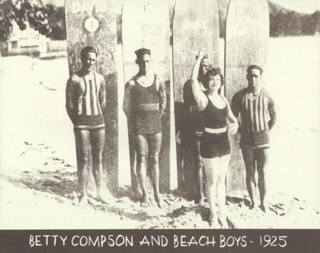 BETTY COMPSON BEACH BOYS 1925 Hawaii LONGBOARD Photo Print #1305 11" X 14"